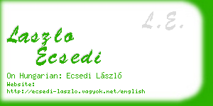 laszlo ecsedi business card